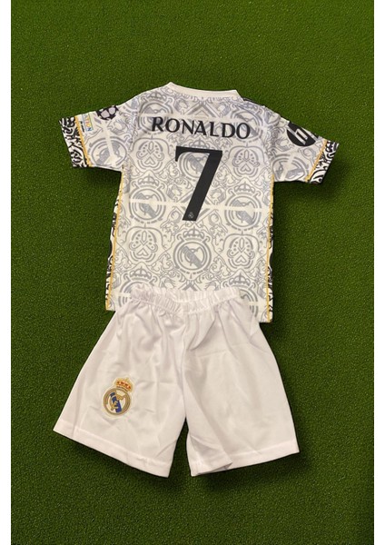 Nostaljik Real Madrid Baskılı Ronaldo CR7 Çocuk Forması