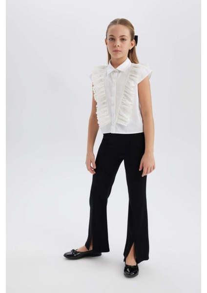 Kız Çocuk Flare Fit Yırtmaçlı Pantolon B6893A825SM