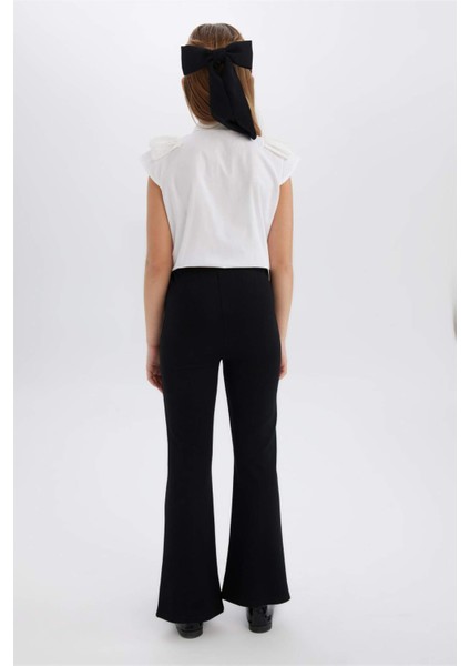 Kız Çocuk Flare Fit Yırtmaçlı Pantolon B6893A825SM