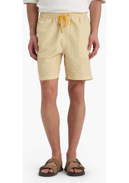 Regular Fit Desenli File Astarlı Diz Üstü Deniz Şortu E1025AX25HS