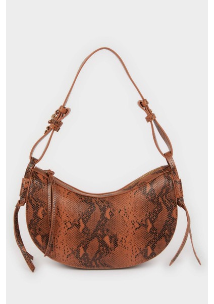 Kadın Suni Deri Yılan Derisi Desenli Omuz Çantası E3624AXNS