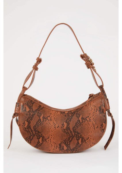 Kadın Suni Deri Yılan Derisi Desenli Omuz Çantası E3624AXNS