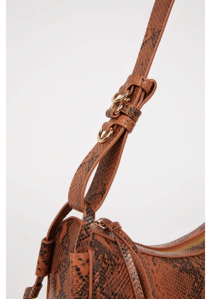 Kadın Suni Deri Yılan Derisi Desenli Omuz Çantası E3624AXNS