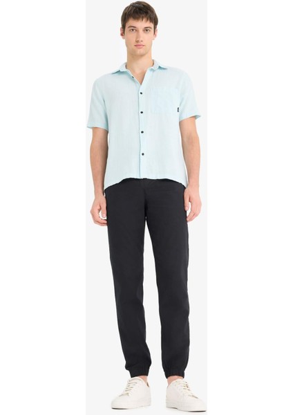 %100 Pamuk Regular Fit Yazlık Kısa Kollu Gömlek E0461AX25SM