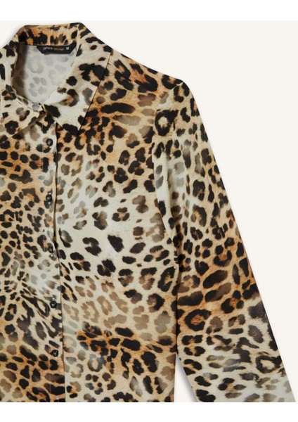 Regular Fit Leopar Desenli Uzun Kollu Gömlek I8266AZ25SP