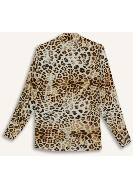 Regular Fit Leopar Desenli Uzun Kollu Gömlek I8266AZ25SP