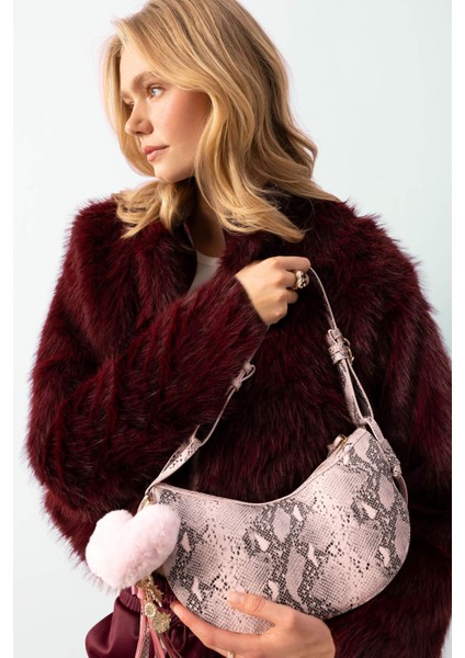 Kadın Suni Deri Yılan Derisi Desenli Omuz Çantası E3624AXNS