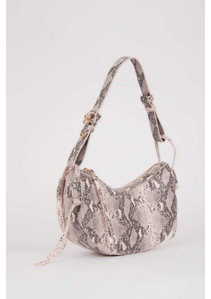 Kadın Suni Deri Yılan Derisi Desenli Omuz Çantası E3624AXNS