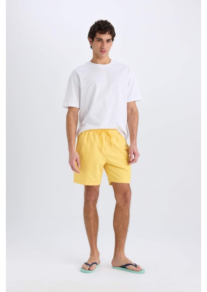 Regular Fit Kısa Boy Yumuşak Tuşeli Deniz Şortu E0993AX25HS