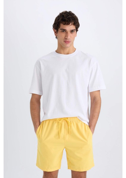 Regular Fit Kısa Boy Yumuşak Tuşeli Deniz Şortu E0993AX25HS