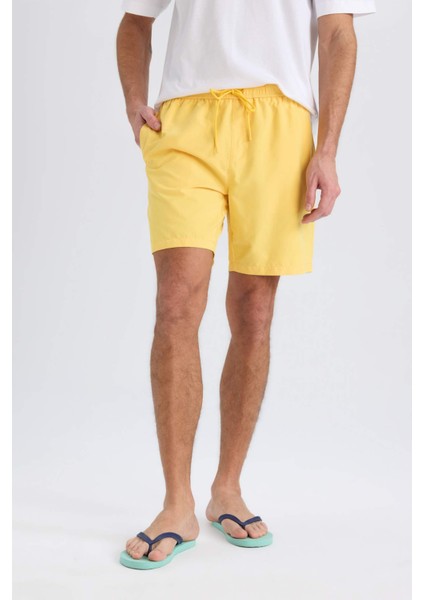 Regular Fit Kısa Boy Yumuşak Tuşeli Deniz Şortu E0993AX25HS