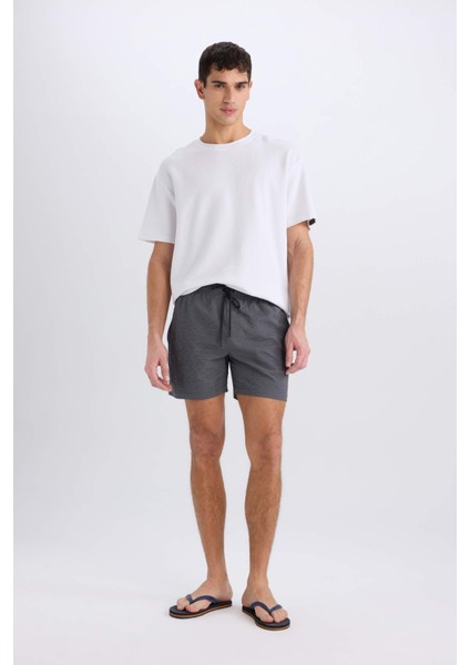 File Astarlı Kısa Boy Deniz Şortu E0945AX25HS