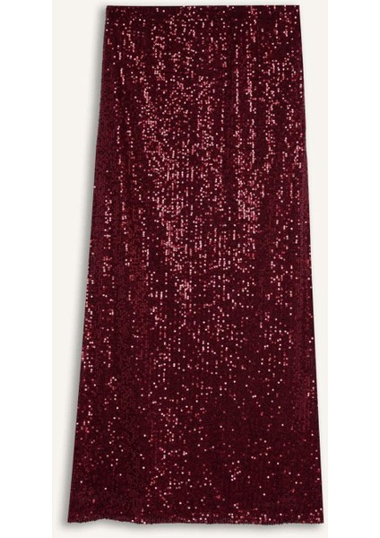 A Kesim Normal Bel Payetli Kumaş Maxi Etek E2440AX24WN