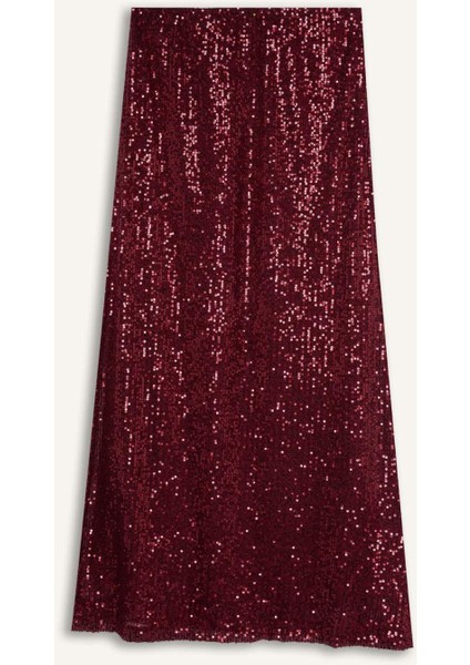 A Kesim Normal Bel Payetli Kumaş Maxi Etek E2440AX24WN