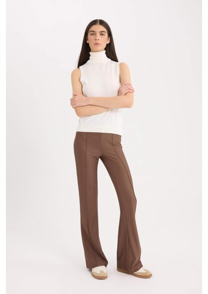 İspanyol Paça Yüksek Bel Pantolon Tayt X3148AZ24AU