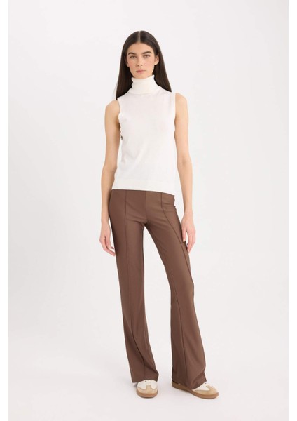 İspanyol Paça Yüksek Bel Pantolon Tayt X3148AZ24AU