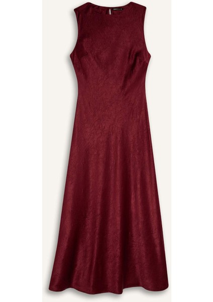 Degaje Yaka Saten Kolsuz Maxi Abiye Elbise E2741AX24WN