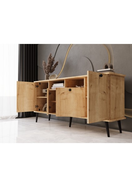 Lunaris Konsol 180 cm %100 Mdf Lake Ahşap Ayaklı modelleri