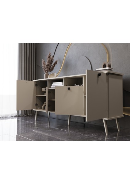 Lunaris Konsol 160 cm %100 Mdf Lake Ahşap Ayaklı modelleri