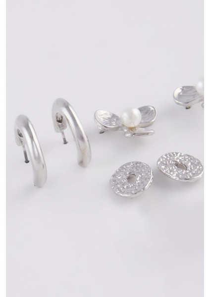 Kadın 3'lü Silver Küpe E3067AXNS