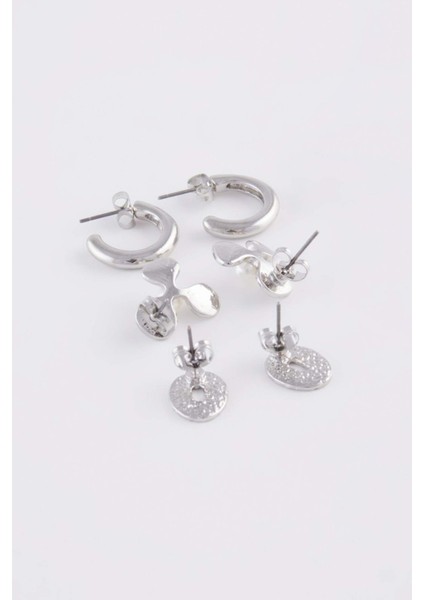 Kadın 3'lü Silver Küpe E3067AXNS