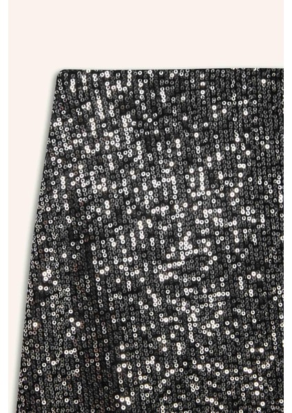 A Form Yüksek Bel Payetli Kumaş Mini Etek E1711AX24WN