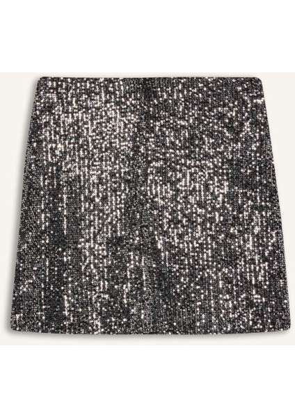 A Form Yüksek Bel Payetli Kumaş Mini Etek E1711AX24WN