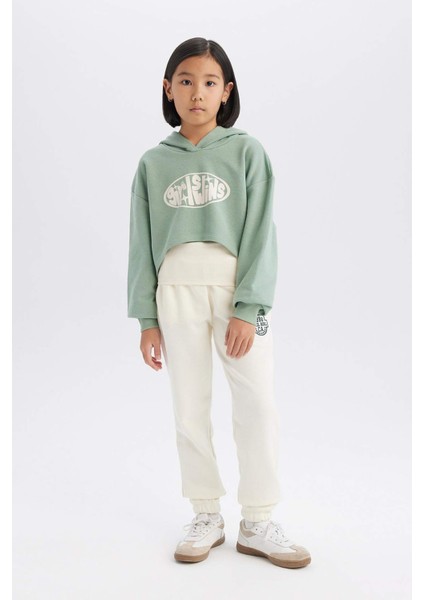 Kız Çocuk Beli Paçası Lastikli Baskılı Jogger Eşofman Altı E1791A825SP