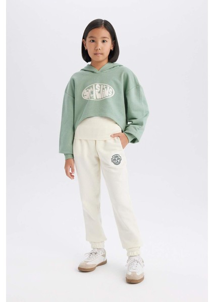 Kız Çocuk Beli Paçası Lastikli Baskılı Jogger Eşofman Altı E1791A825SP