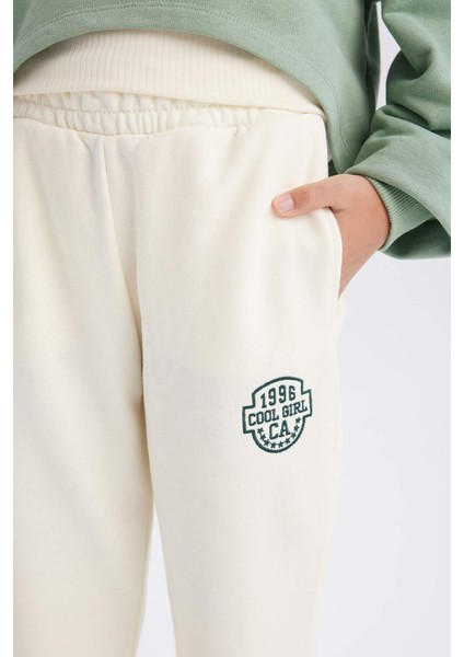 Kız Çocuk Beli Paçası Lastikli Baskılı Jogger Eşofman Altı E1791A825SP
