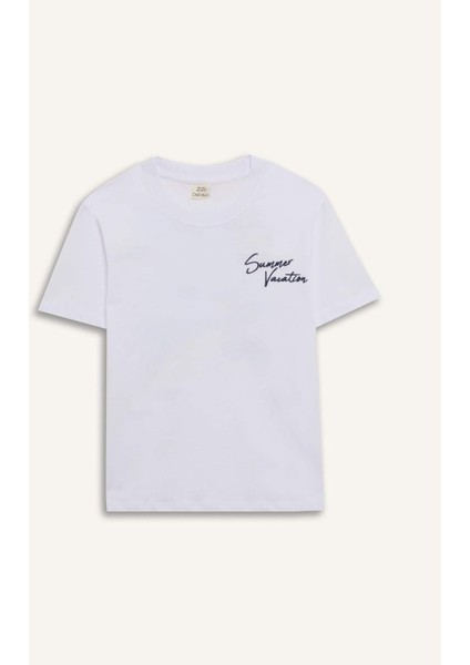 Erkek Çocuk Bisiklet Yaka Baskılı Kısa Kollu Tişört E3740A825SM