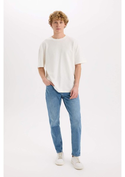 Slim Tapered Fit Dar Kalıp Normal Bel Daralan Paça Jean Pantolon D8745AX25SP