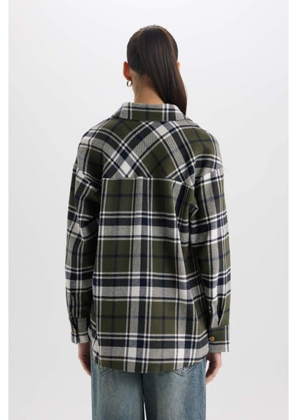 Kareli Flanel Uzun Kollu Oduncu Gömlek R3725AZ24WN