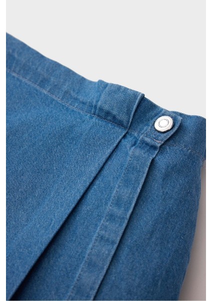 Kız Bebek Beli Lastikli Jean Şort Etek E0438A525SM