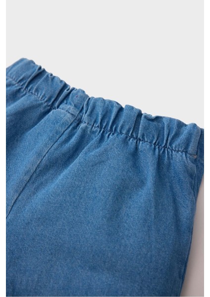 Kız Bebek Beli Lastikli Jean Şort Etek E0438A525SM