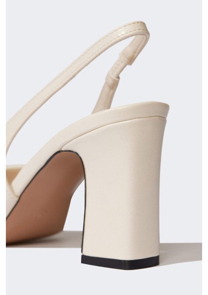 Kadın Yüksek Taban Suni Deri Topuklu Sandalet E2518AX25SM