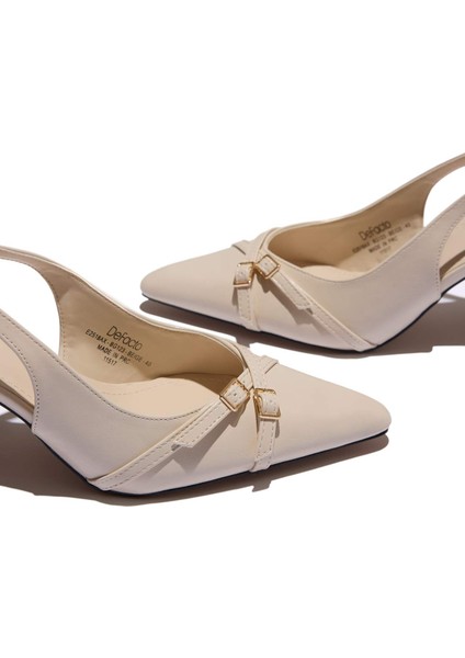 Kadın Yüksek Taban Suni Deri Topuklu Sandalet E2518AX25SM