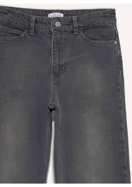 Comfort Straight Yüksek Bel Bilek Boy Jean Yıkamalı Pantolon E3413AXNS