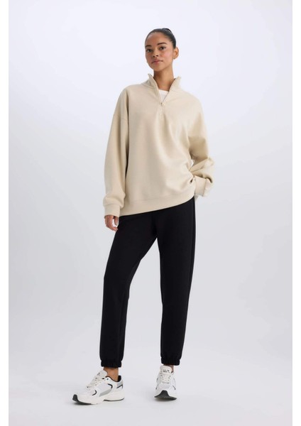 Fit Standart Fit Uzun İnce Jogger Eşofman Altı Cepli Beli Paçası Lastikli E3546AX24WN