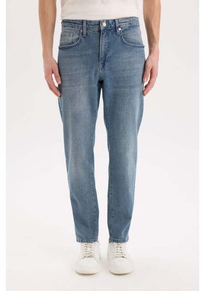 Slim Tapered Fit Dar Kalıp Normal Bel Daralan Paça Jean Pantolon E3336AX25SP