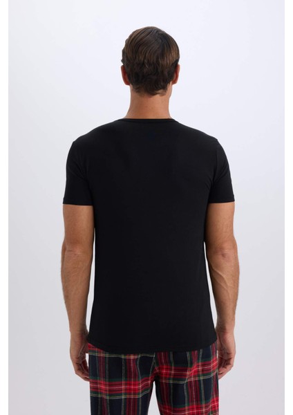 Premium Slim Fit Dar Kesim Bisiklet Yaka Kısa Kollu Modal Üst Z8085AZ24WN