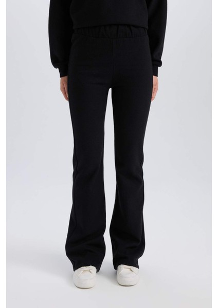 2'li Takım Basic Düz Bisiklet Yaka Üst Beli Lastikli Uzun Alt E3841AXNS