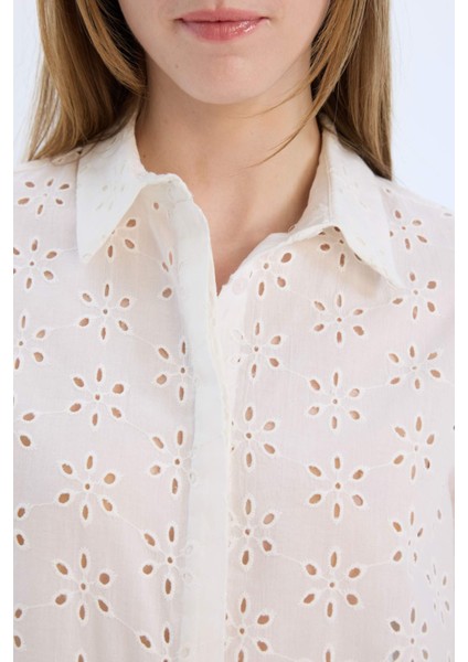 Regular Fit Brode Uzun Kollu Gömlek E2005AX25SP