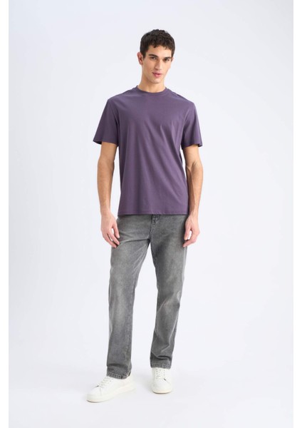 %100 Pamuk New Regular Fit Bisiklet Yaka Basic Düz Kısa Kollu Tişört V7699AZ25SP