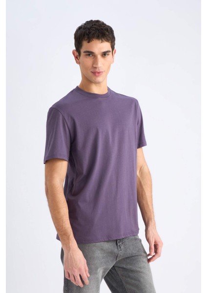 %100 Pamuk New Regular Fit Bisiklet Yaka Basic Düz Kısa Kollu Tişört V7699AZ25SP