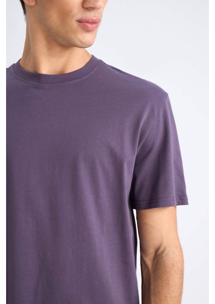 %100 Pamuk New Regular Fit Bisiklet Yaka Basic Düz Kısa Kollu Tişört V7699AZ25SP