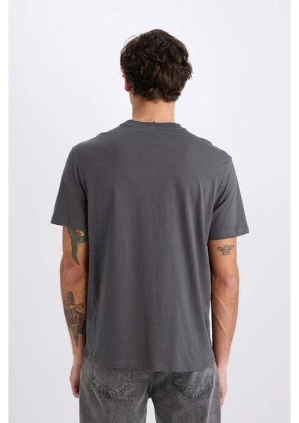 %100 Pamuk New Regular Fit Bisiklet Yaka Basic Düz Kısa Kollu Tişört V7699AZ25SP