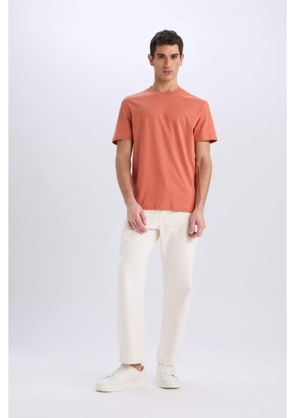 %100 Pamuk New Regular Fit Bisiklet Yaka Basic Düz Kısa Kollu Tişört V7699AZ25SP