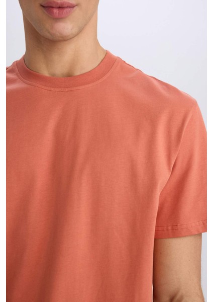 %100 Pamuk New Regular Fit Bisiklet Yaka Basic Düz Kısa Kollu Tişört V7699AZ25SP