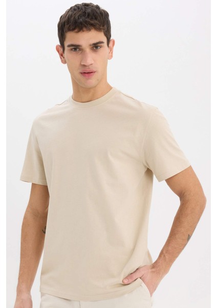 %100 Pamuk New Regular Fit Bisiklet Yaka Basic Düz Kısa Kollu Tişört V7699AZ25SP